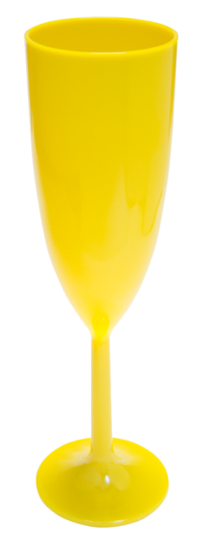 Taça Champanhe Amarelo Solido